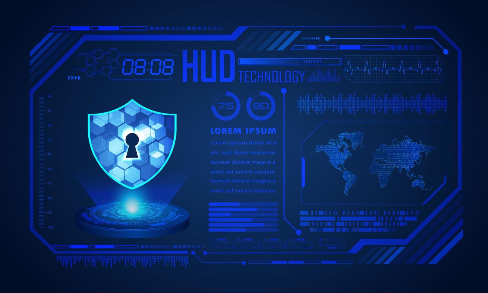 Modern HUD Technology Screen Background vector