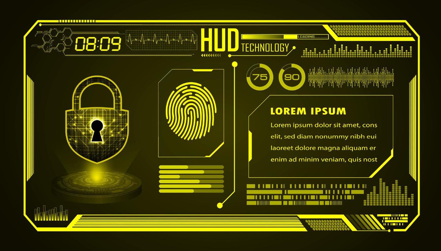 Modern HUD Technology Screen Background vector