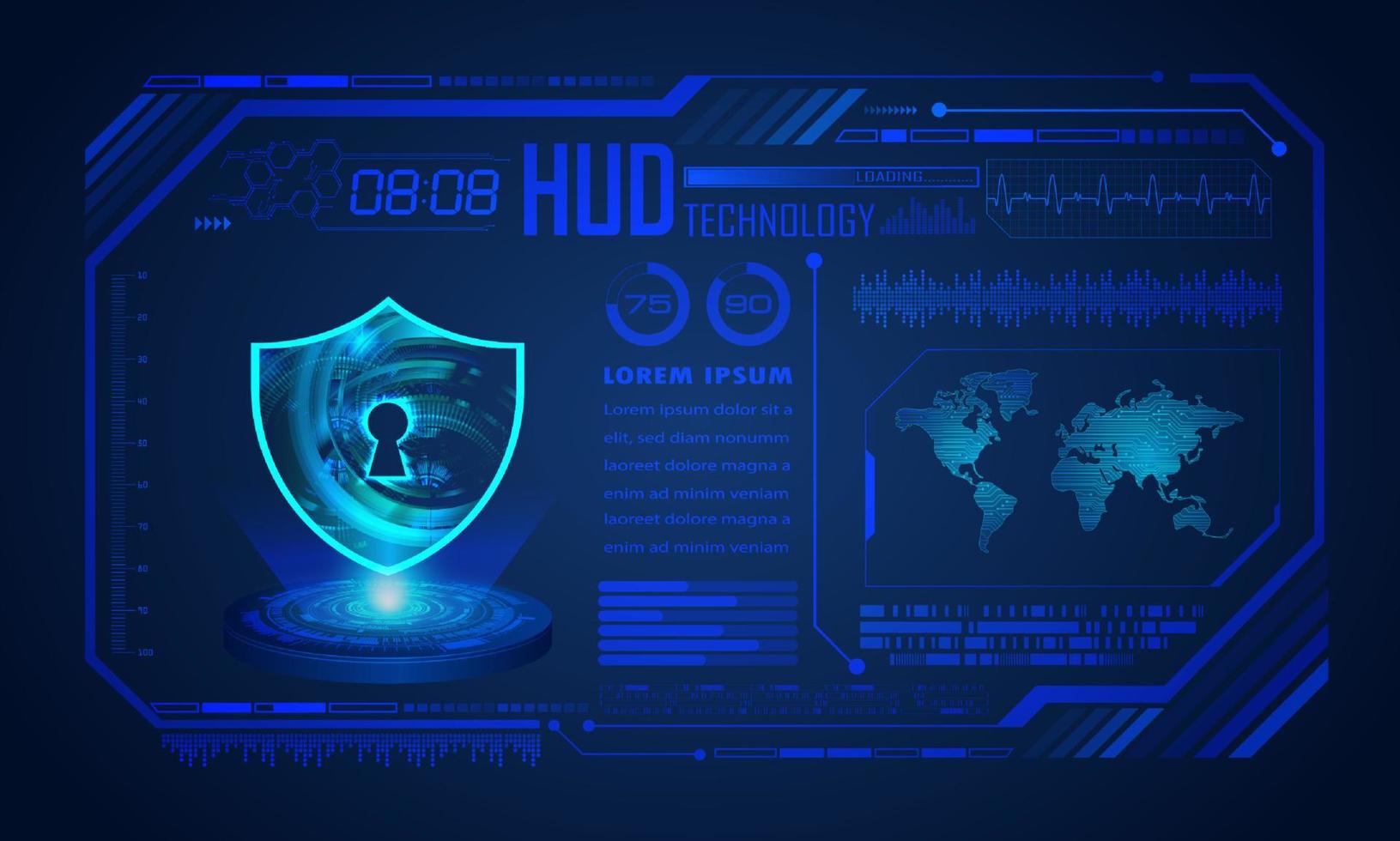 Modern HUD Technology Screen Background vector