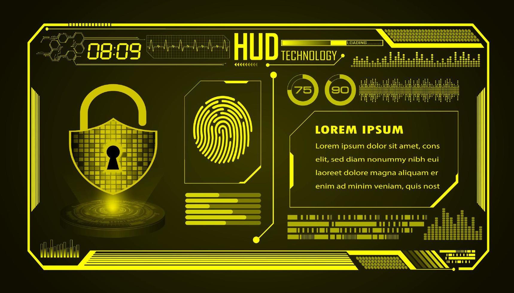 Modern HUD Technology Screen Background vector