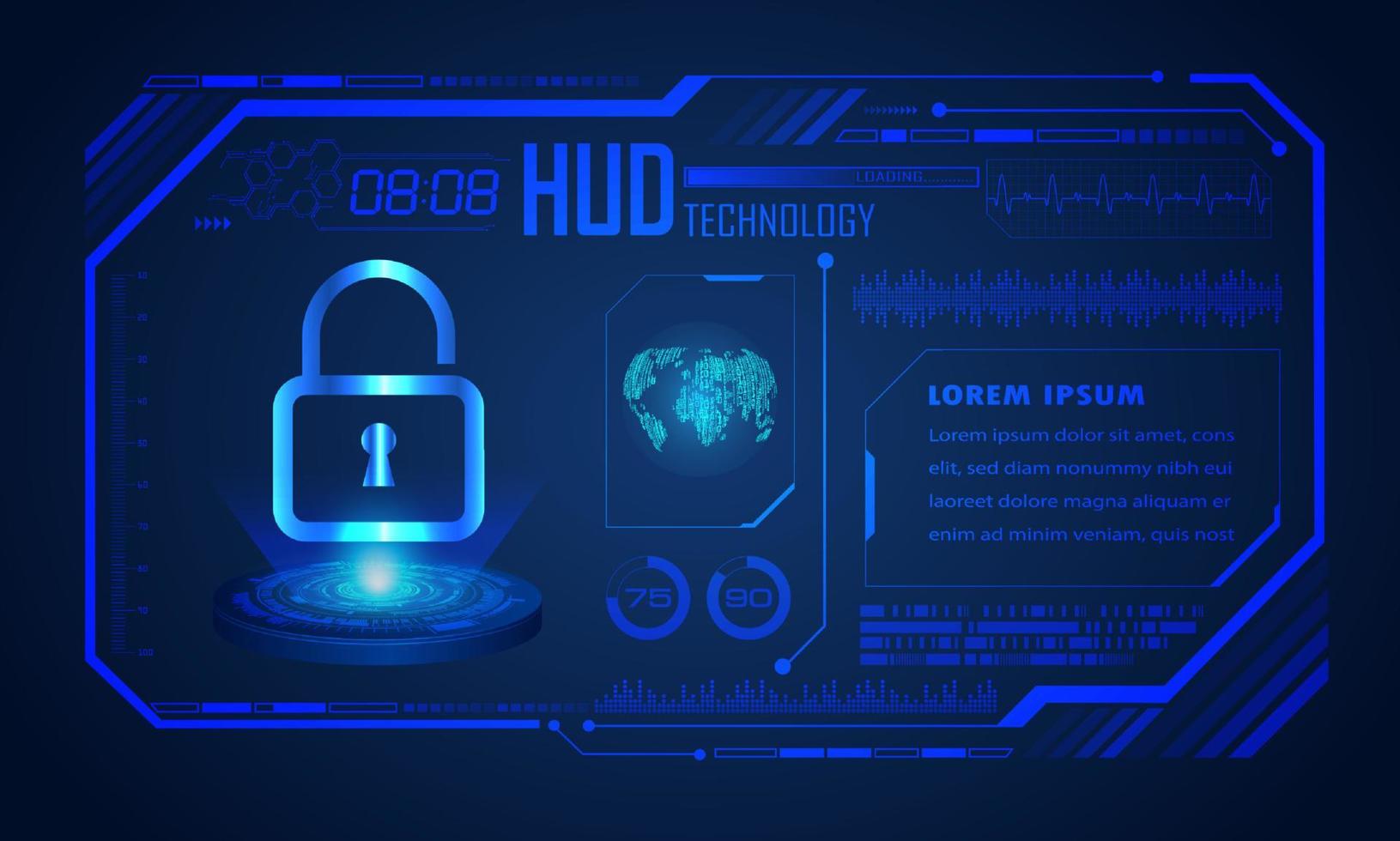 Modern HUD Technology Screen Background vector