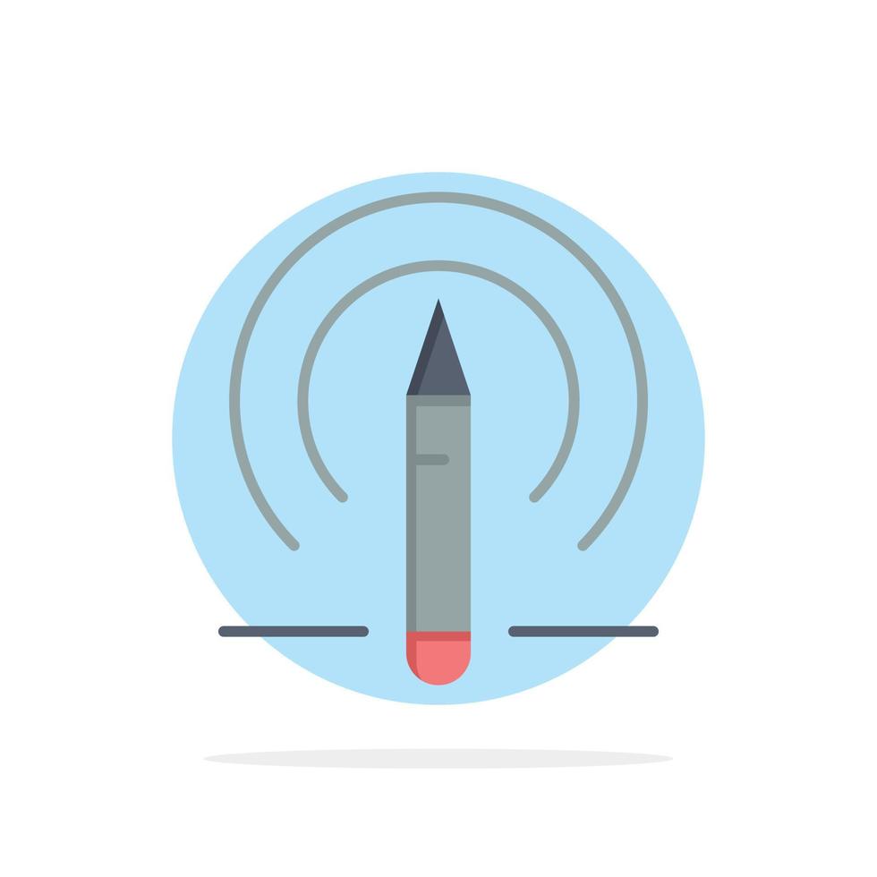 Learning Pencil Education Tools Abstract Circle Background Flat color Icon vector
