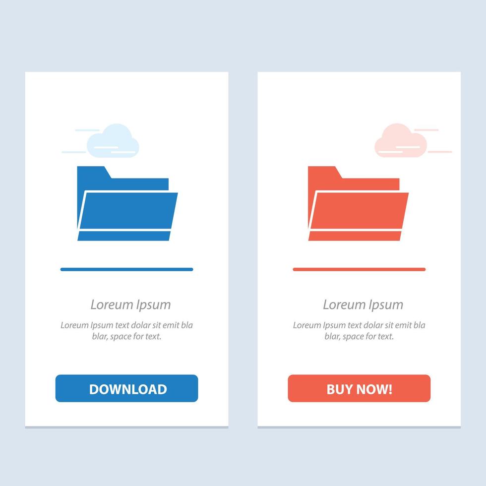 Folder Open Data Storage  Blue and Red Download and Buy Now web Widget Card Template vector