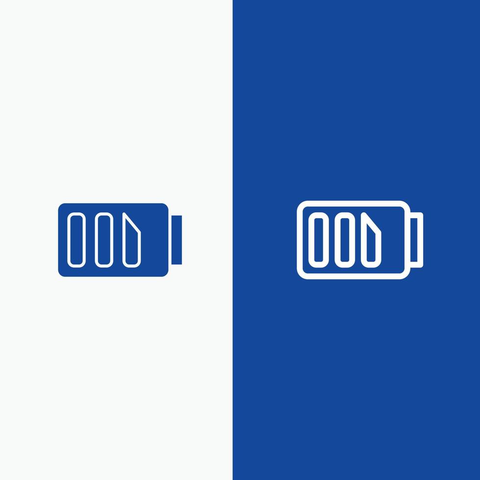 Charge Battery Electricity Simple Line and Glyph Solid icon Blue banner Line and Glyph Solid icon Bl vector