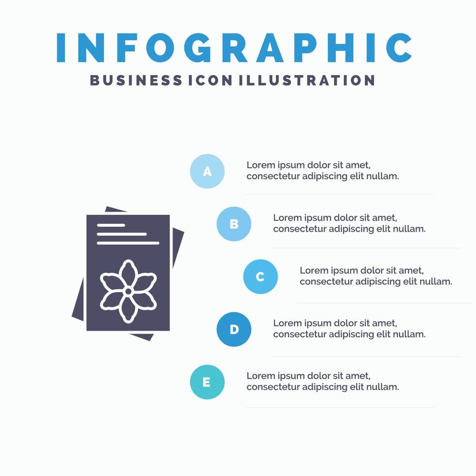 semillas archivo flor primavera sólido icono infografía 5 pasos presentación antecedentes vector