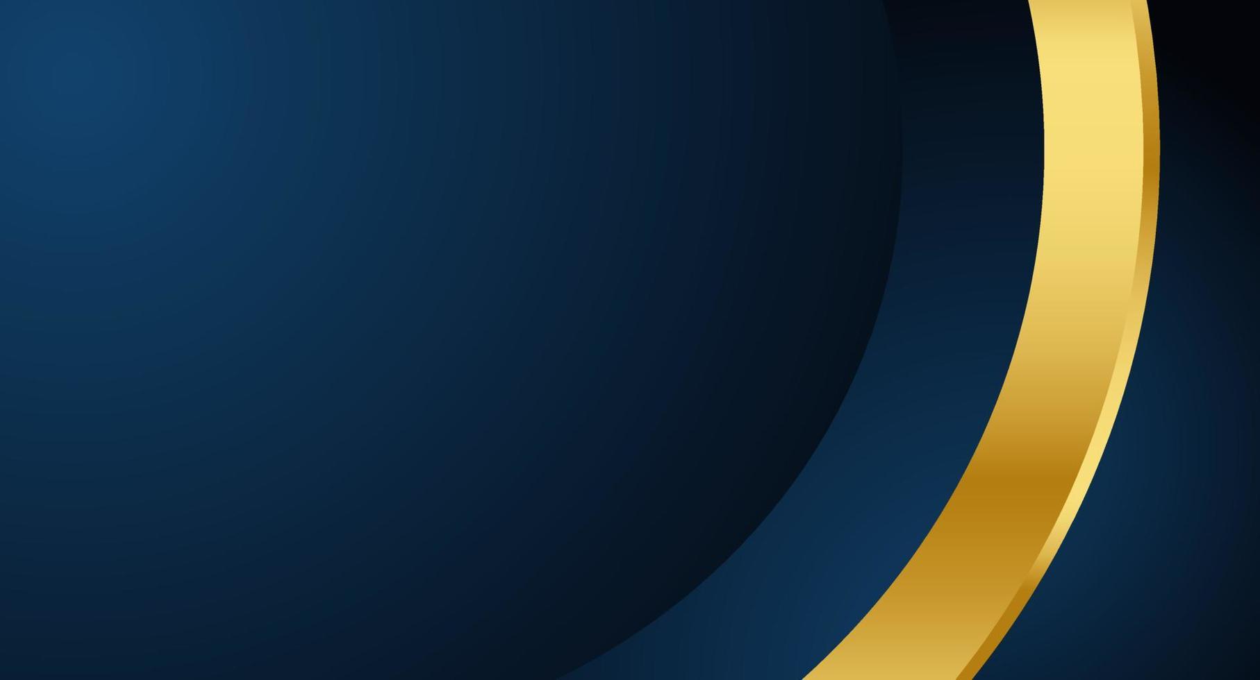 Dark blue luxury curves and gold abstract background vector