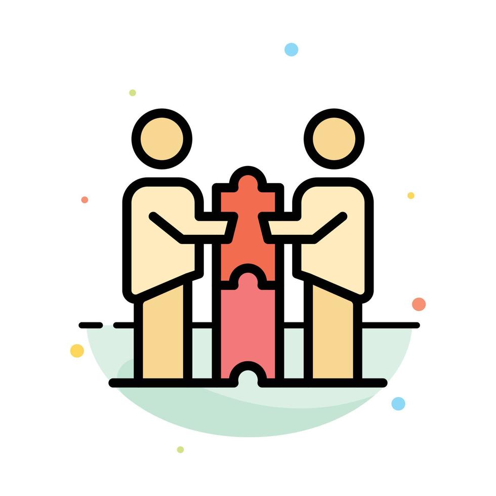 Partners Collaboration Business Cooperation Partners Partnership Abstract Flat Color Icon Template vector