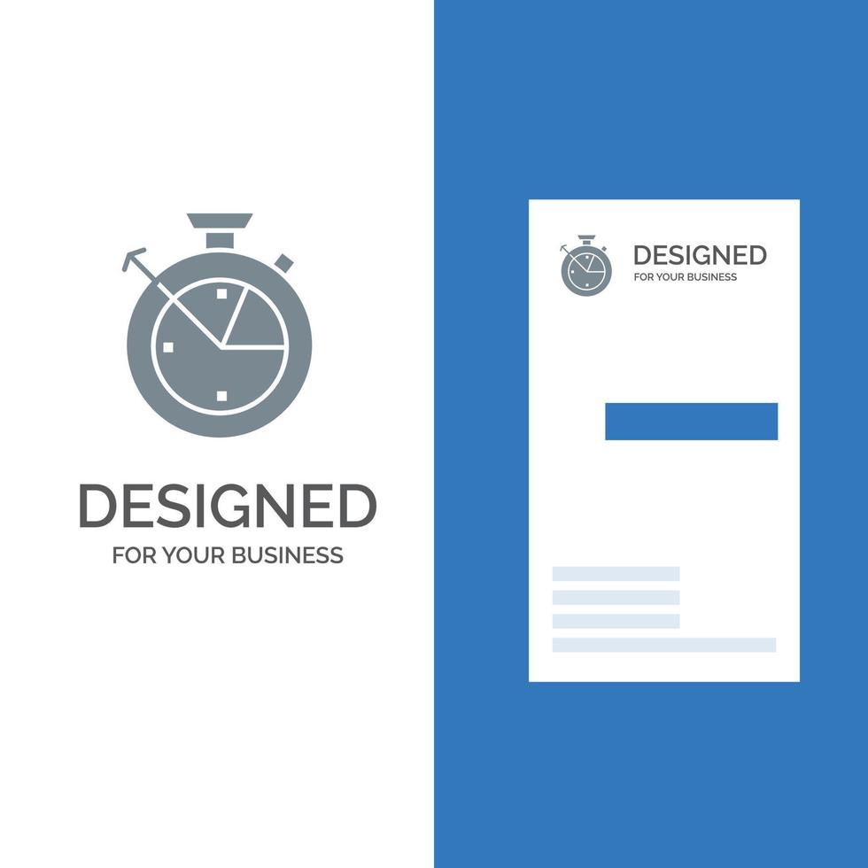 Measure Time Clock Data Science Grey Logo Design and Business Card Template vector