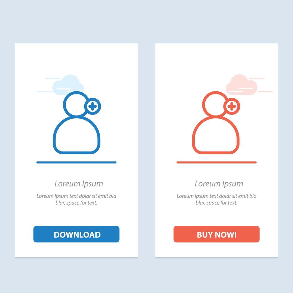 Man Work Working Medical  Blue and Red Download and Buy Now web Widget Card Template vector