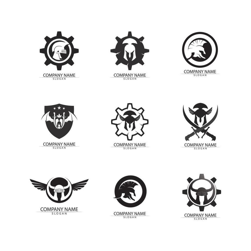 vector de diseños de iconos de logotipo espartano