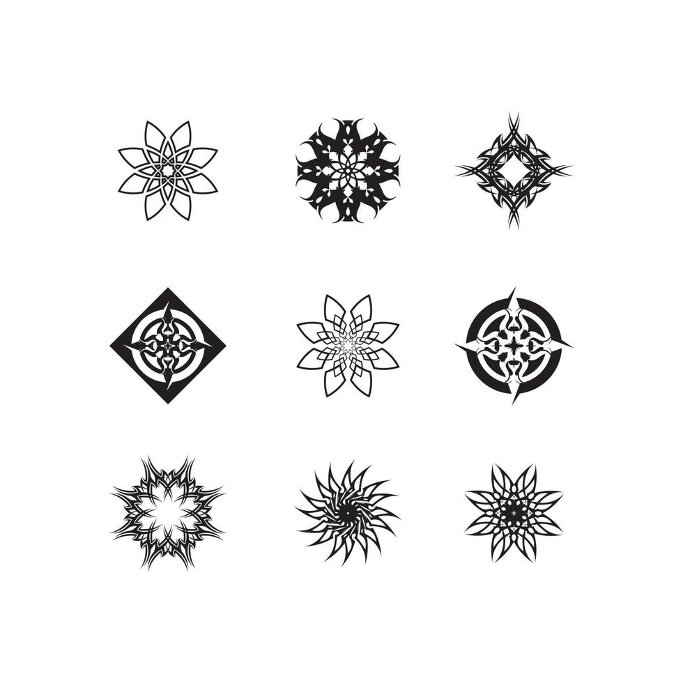 icono de diseño de logotipo vectorial tribal negro y signo tribal vector