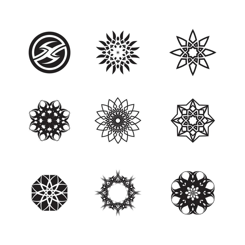 icono de diseño de logotipo vectorial tribal negro y signo tribal vector