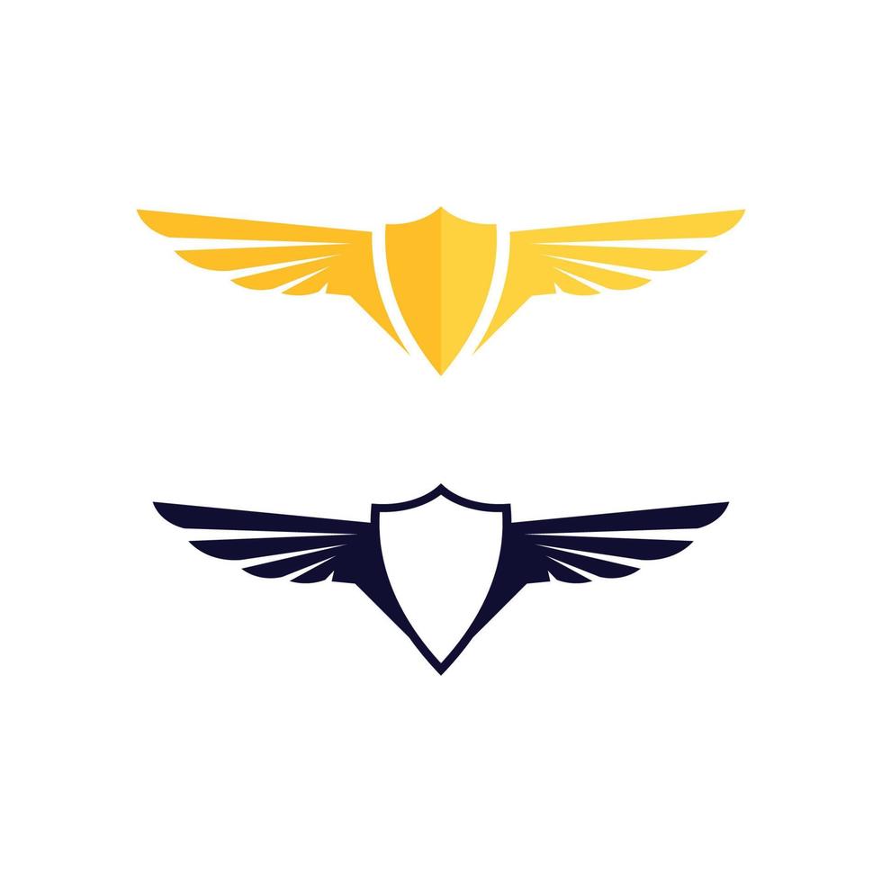 escudo alado dorado con símbolo heráldico del logotipo de la corona vector