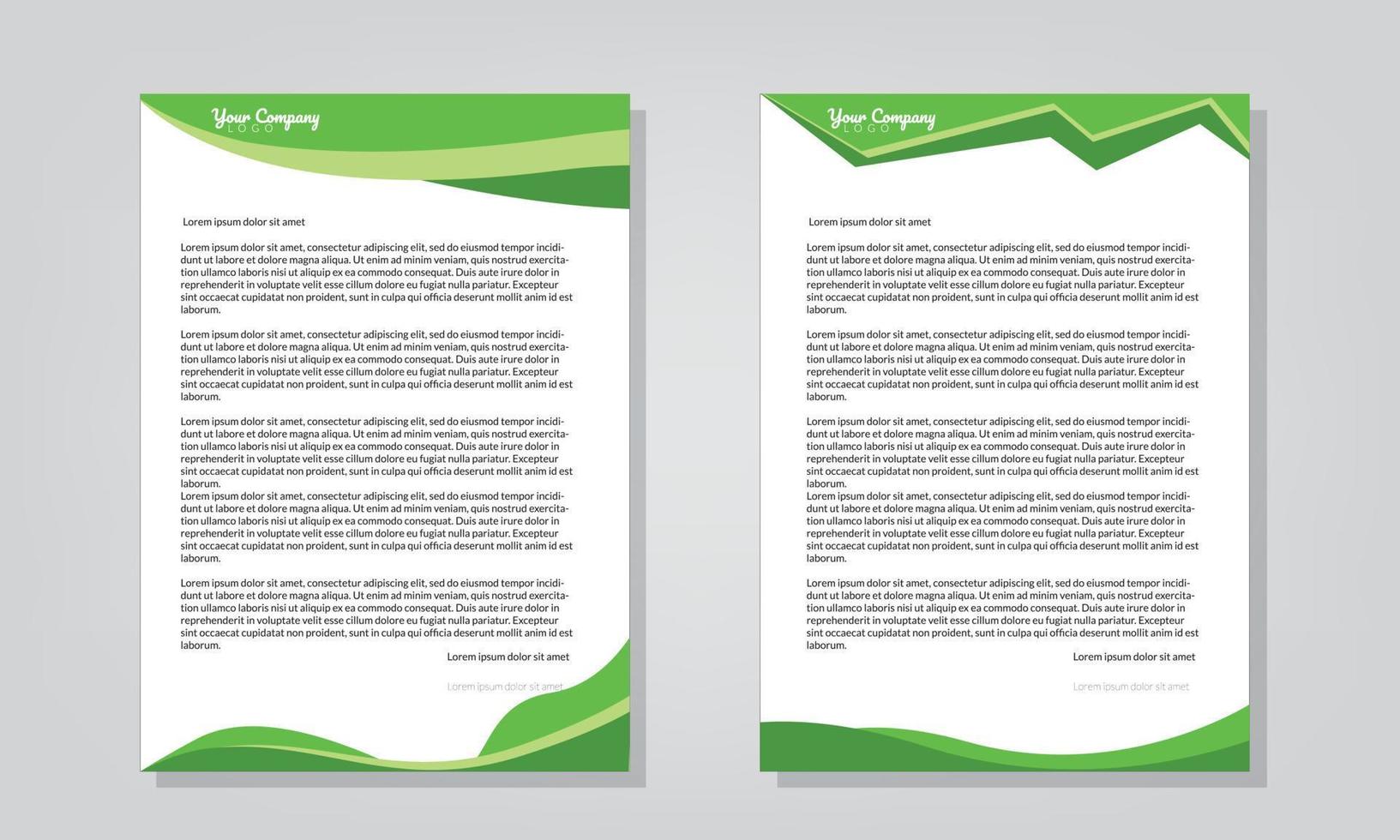 corporate modern letterhead design template in green color. good for business identity vector