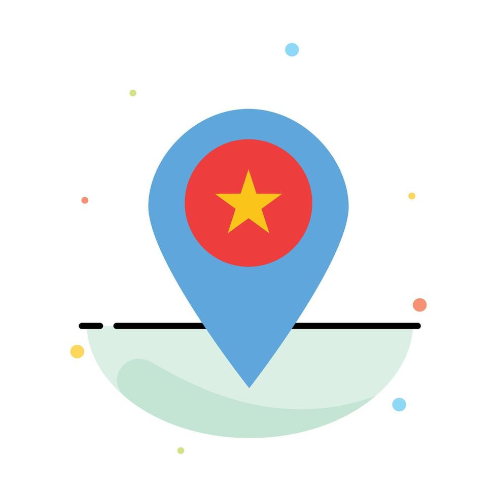 Star Location Map Marker Pin Abstract Flat Color Icon Template vector