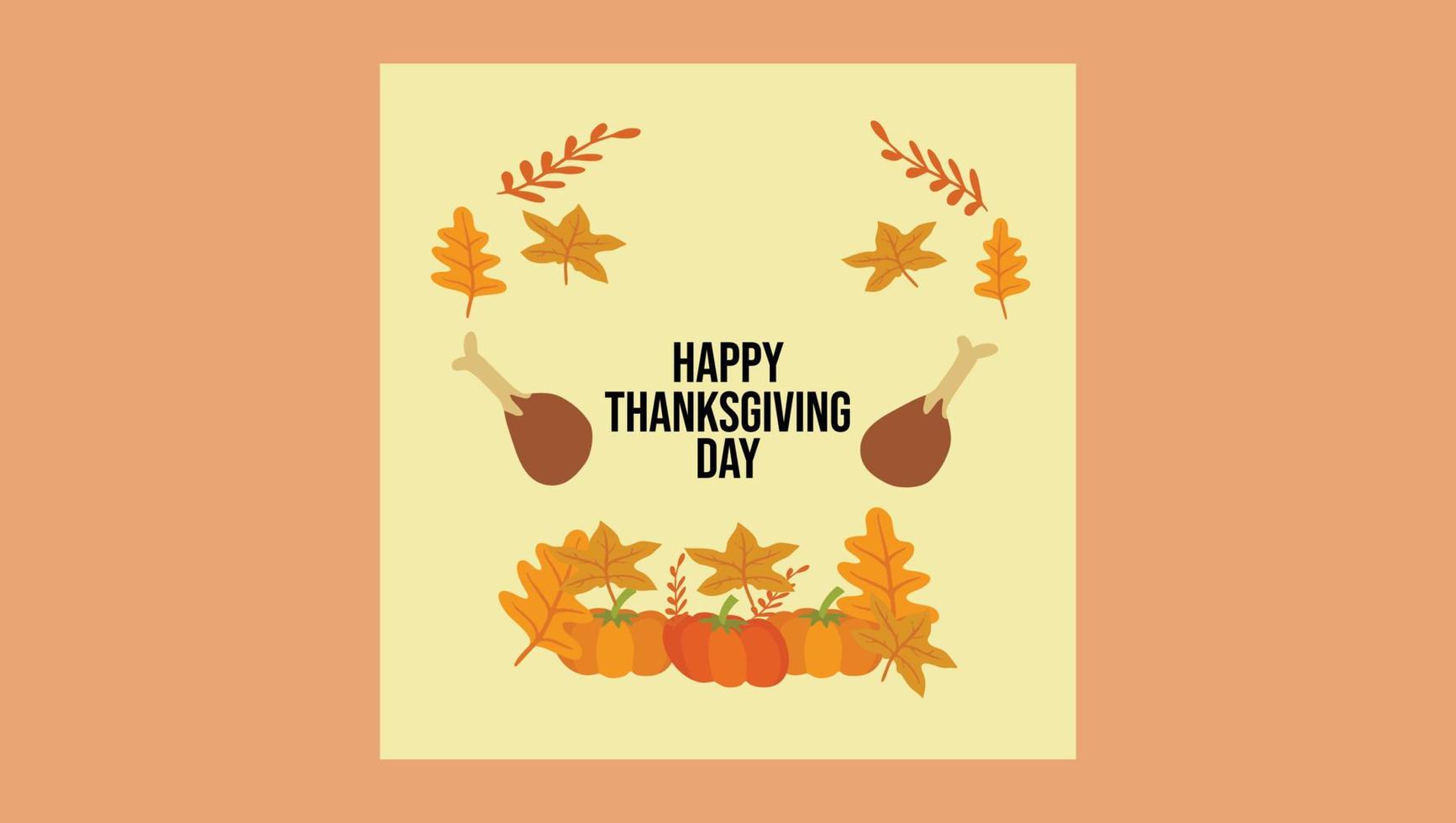 thanksgiving social media template vector