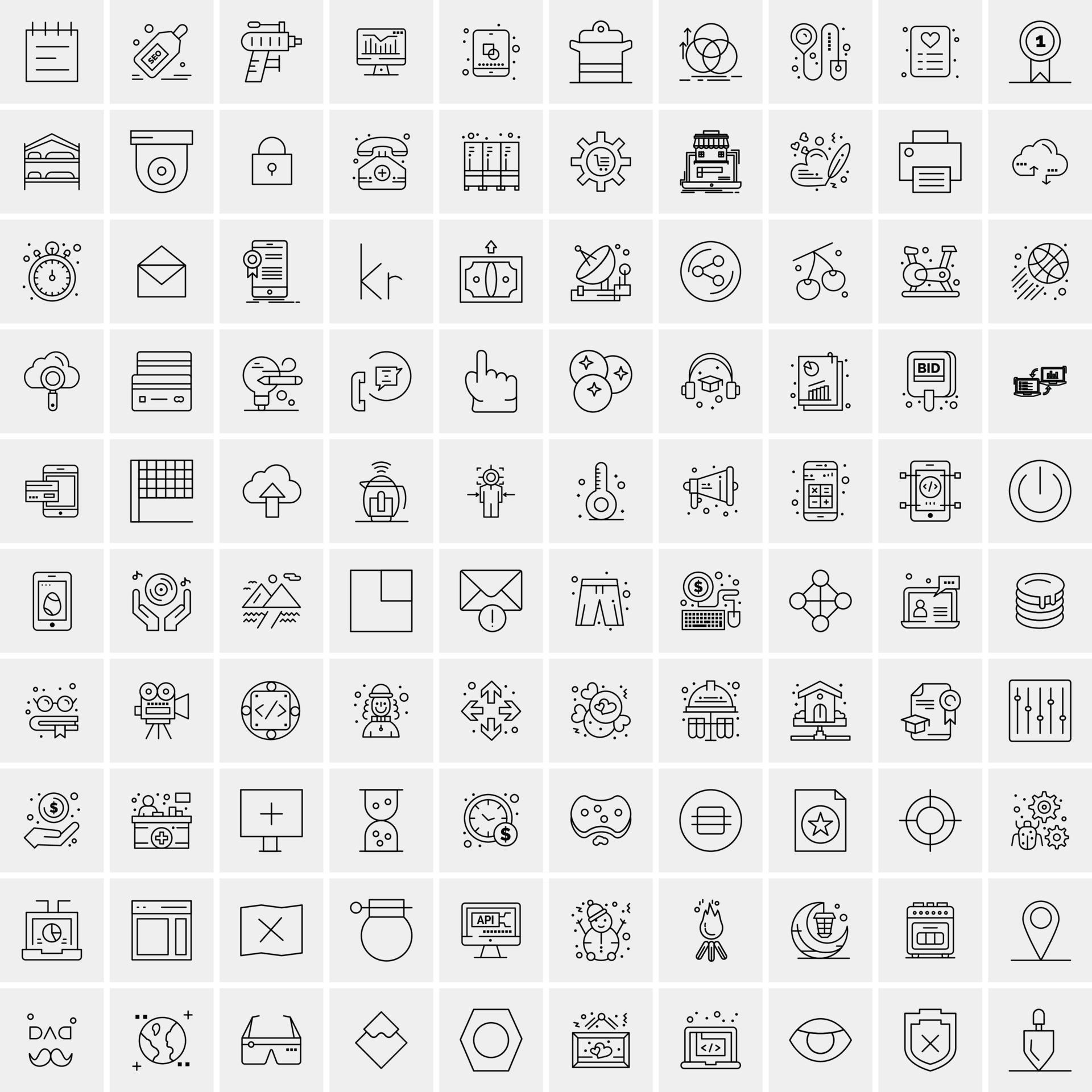 Set of 100 Creative Business Line Icons 13190967 Vector Art at Vecteezy