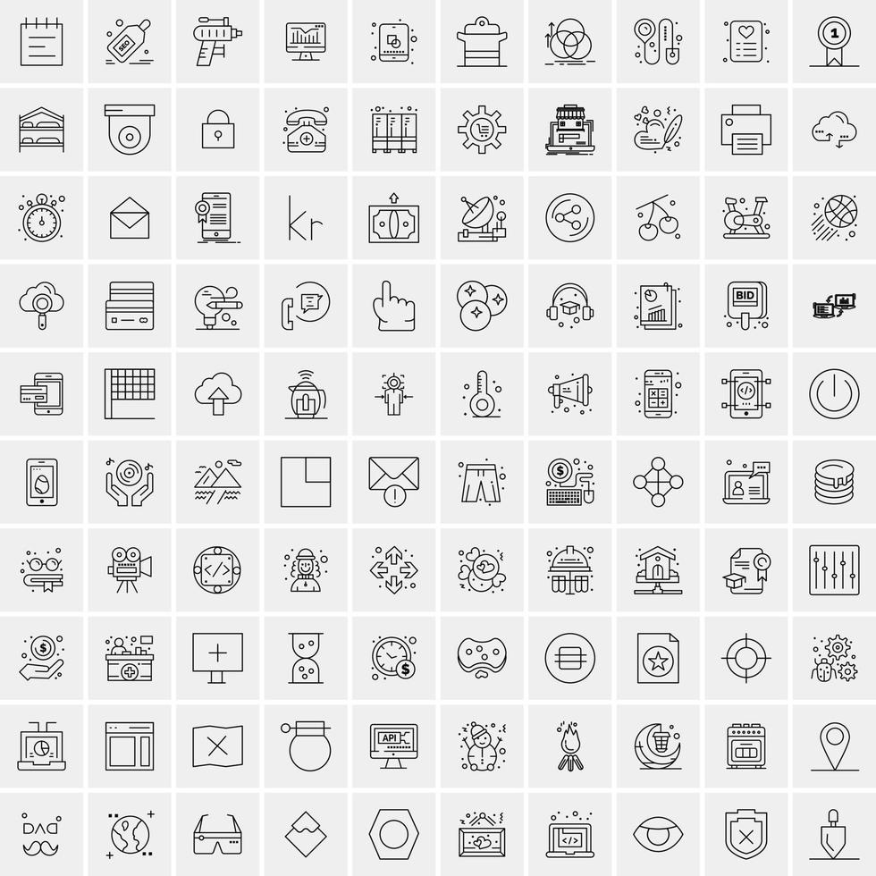 Set of 100 Creative Business Line Icons vector