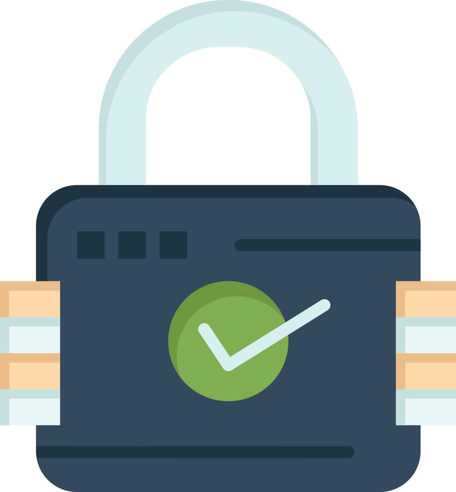 Lock Padlock Security Secure  Flat Color Icon Vector icon banner Template