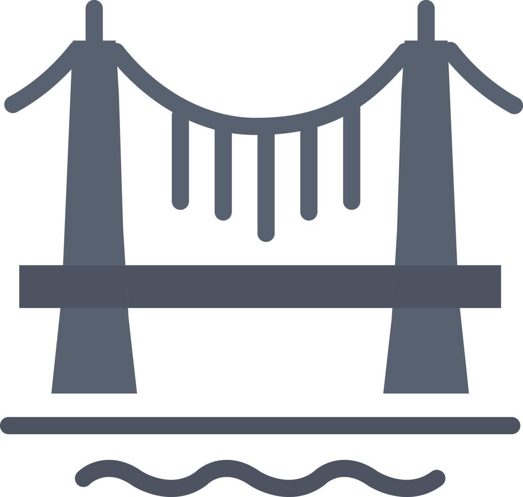 puente edificio ciudad paisaje urbano color plano icono vector icono banner plantilla