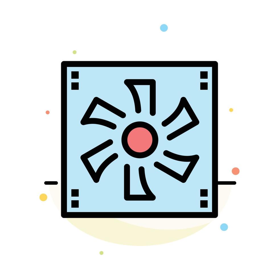 Cooler Fan Computer Cooler Device Fan Abstract Flat Color Icon Template vector