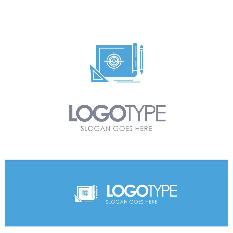 Achievement File File Target Marketing Target Blue Solid Logo with place for tagline vector