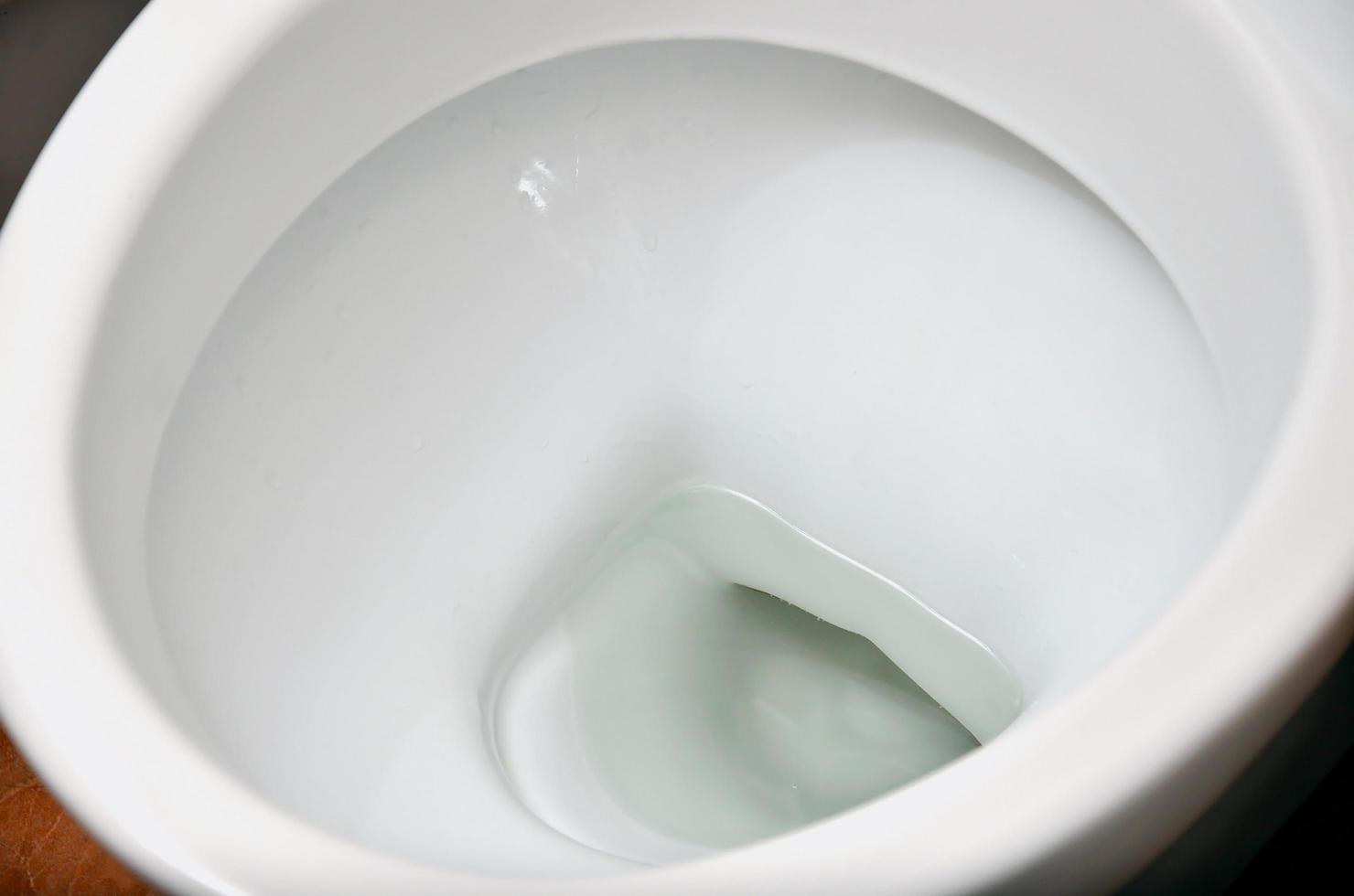 una fotografía de un inodoro de cerámica blanca en el vestidor o baño. Sanitarios de cerámica para corrección de necesidades. foto