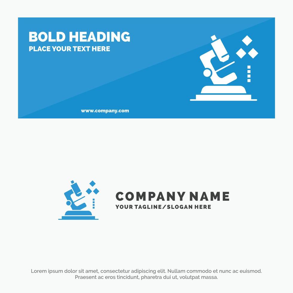 Microscope Science Lab Medical SOlid Icon Website Banner and Business Logo Template vector