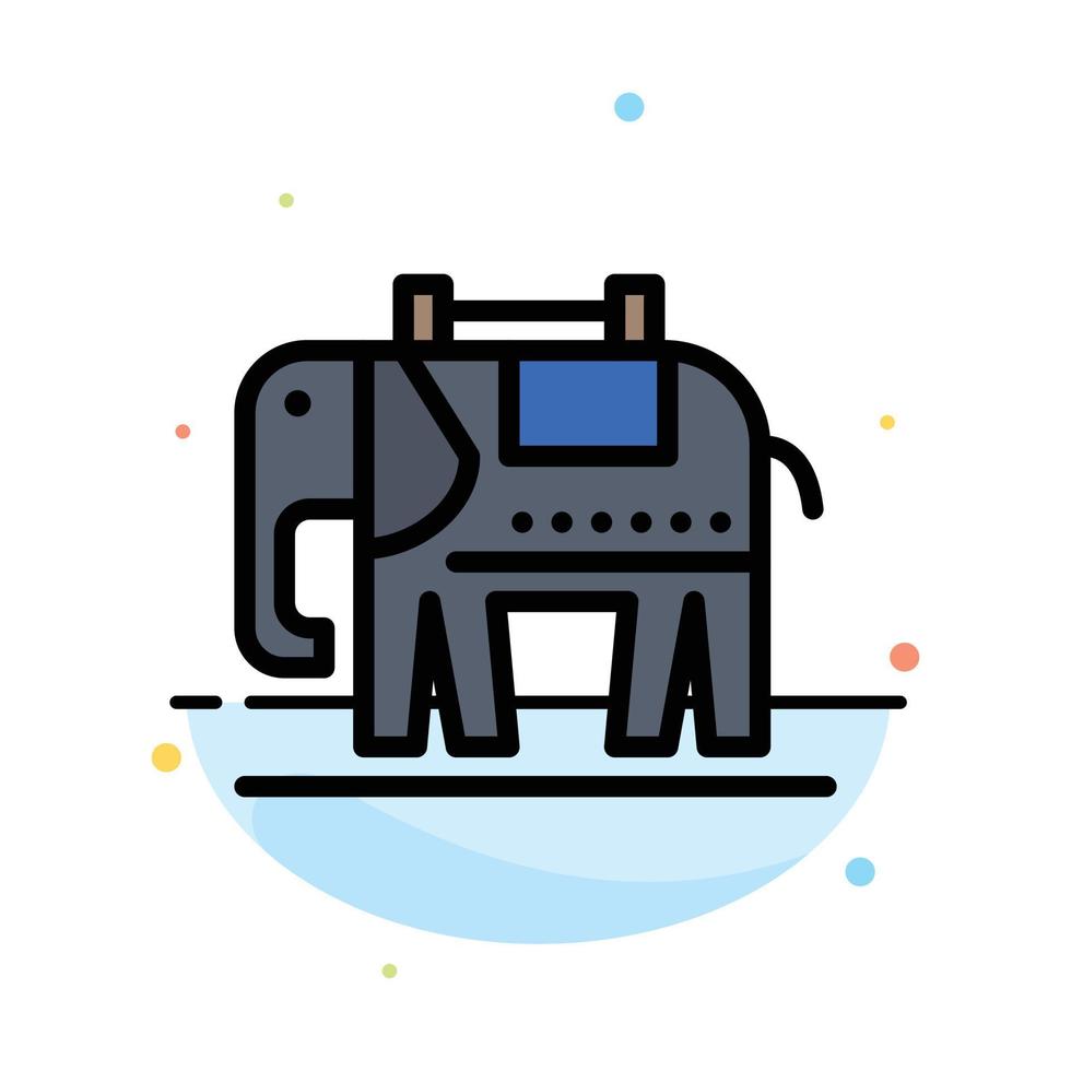 Elephant American Usa Abstract Flat Color Icon Template vector