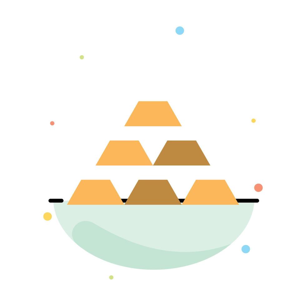 Gold Bars Deposit Golden Money Reserve Wealth Abstract Flat Color Icon Template vector
