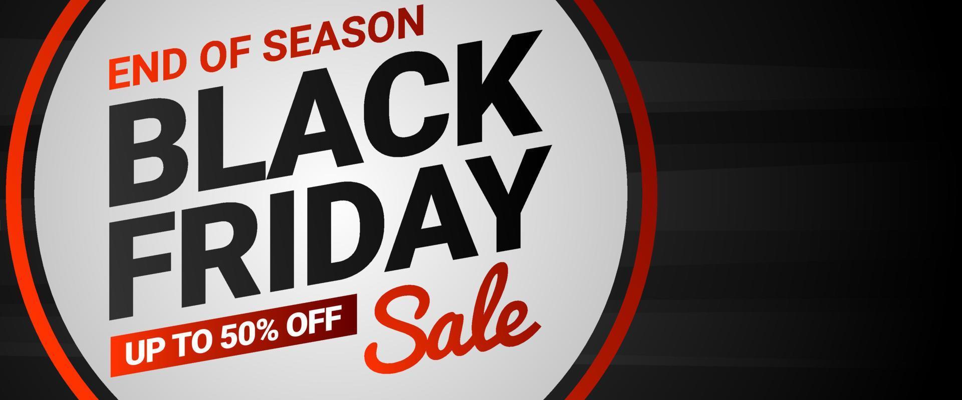 Black friday sale banner template for media promotion vector
