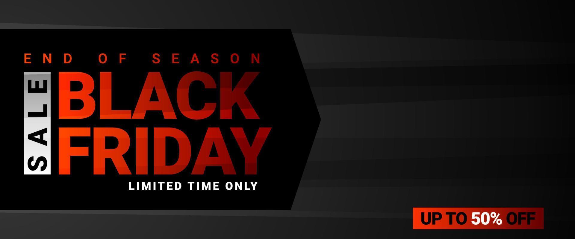 Black friday sale banner template for media promotion vector