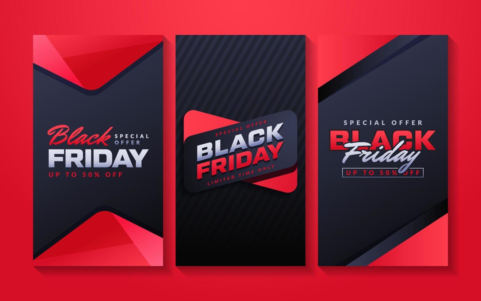 Black friday sale for social media post template. Background for stories and post, mobile app, banners, cards. Stories template. vector