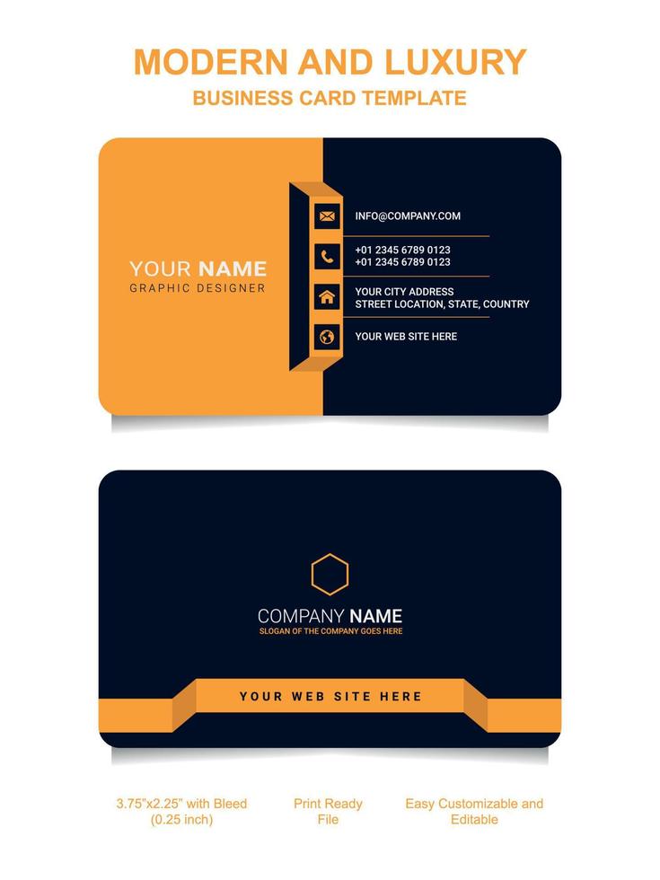 Premium Vector  Print-ready black business card design with