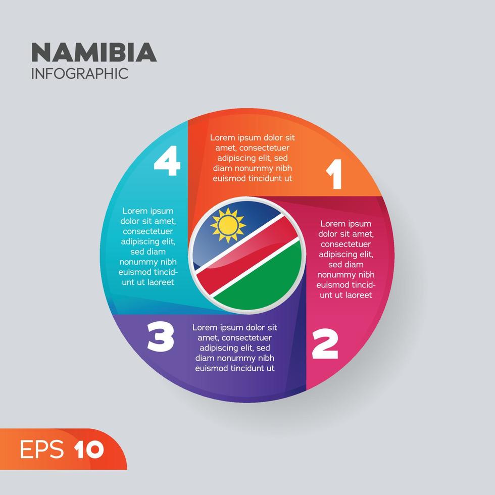 elemento infográfico de namibia vector