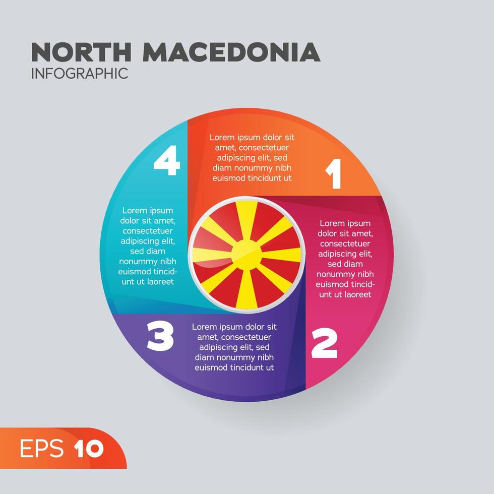 North Macedonia Infographic Element vector