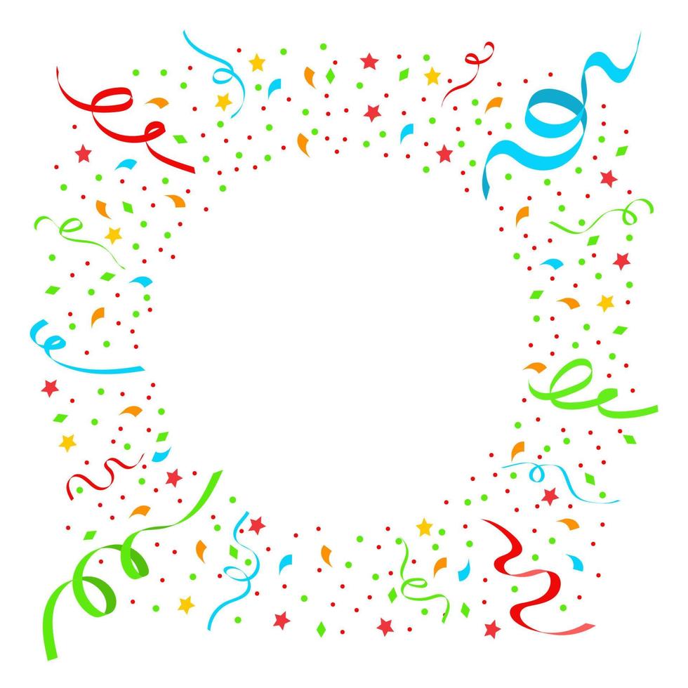 Banner design with colored paper confetti vector