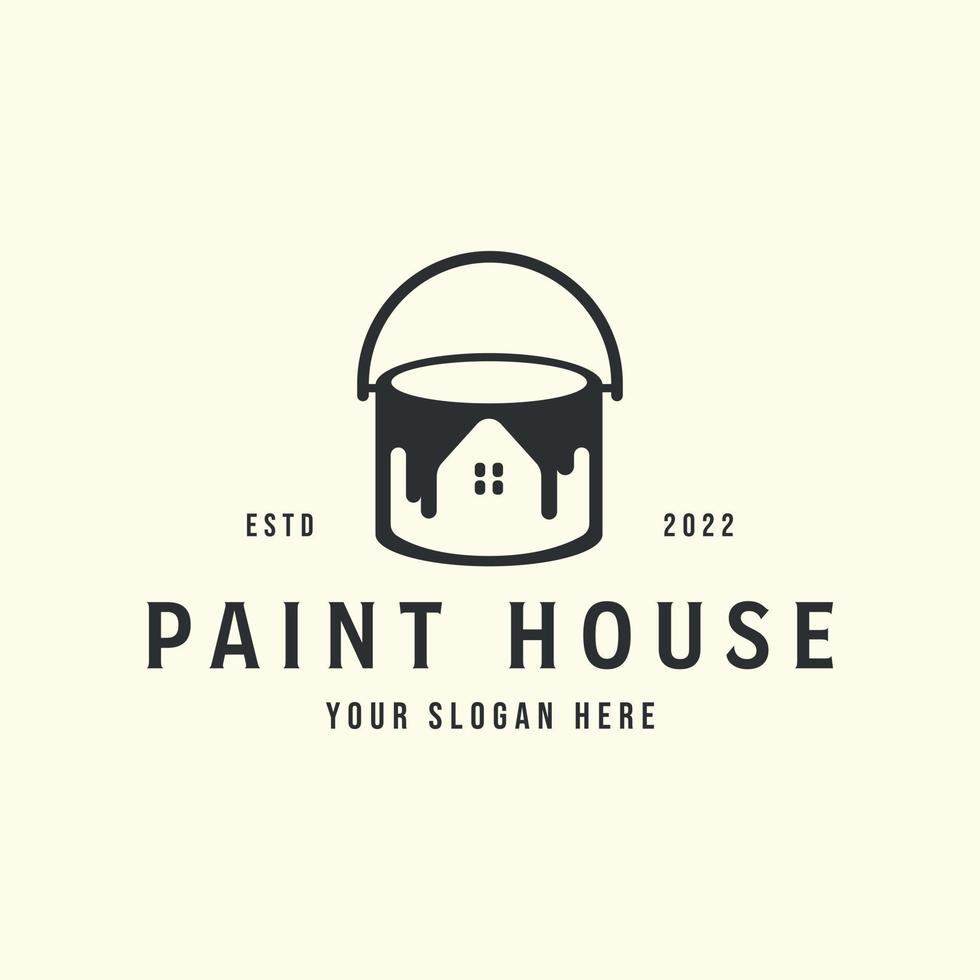 house painting logo vintage vector template illustration design