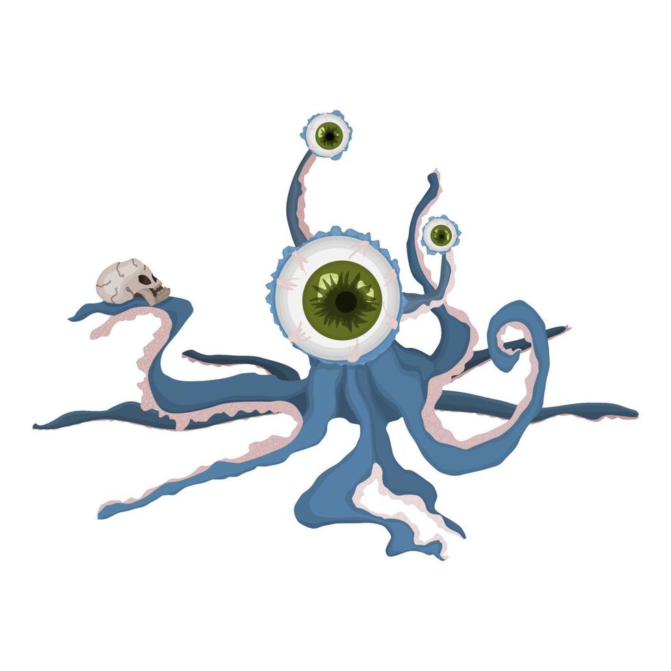 monster waterfowl octopus with giant eye halloween vector