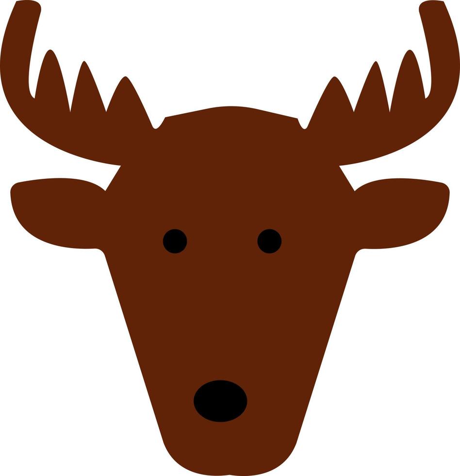 The deer's head is brown. vector