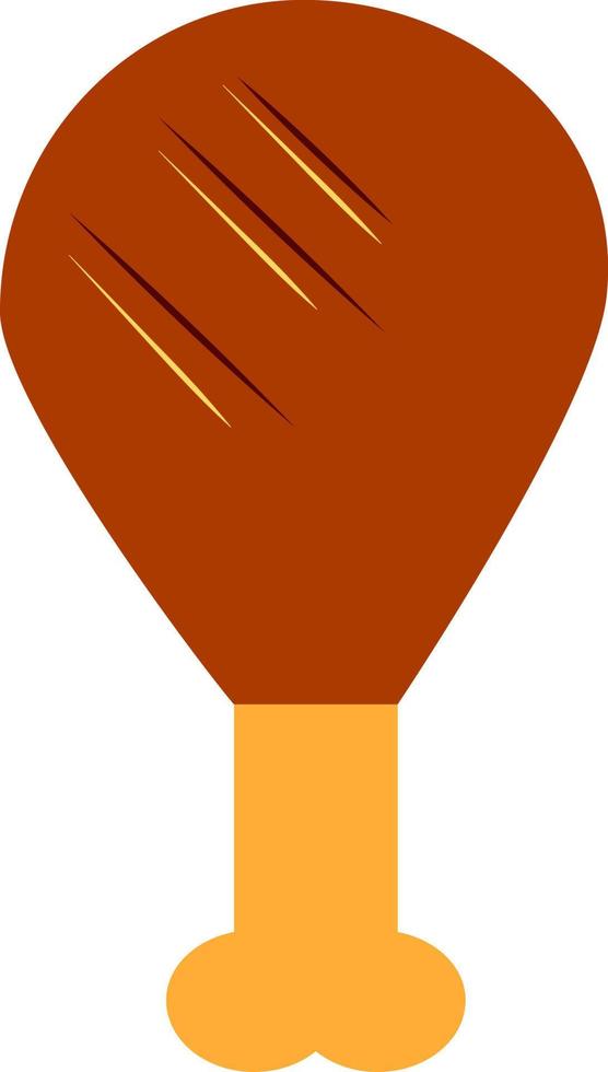 Grilled chicken leg. vector