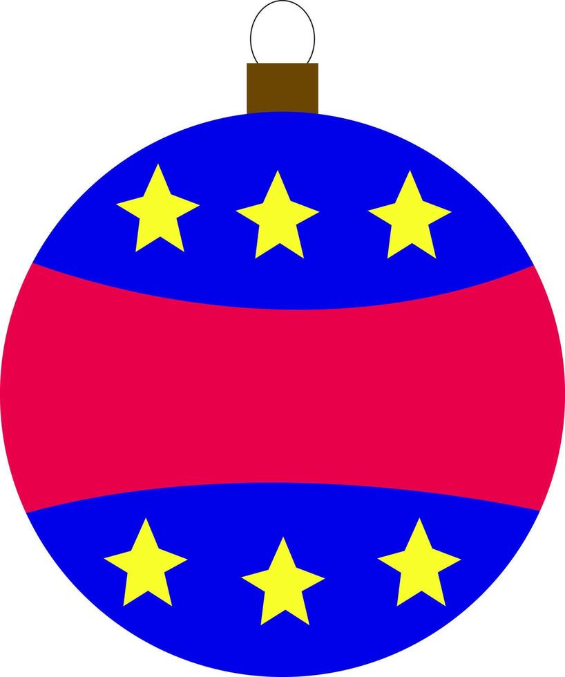 Christmas tree toy ball with stars. vector
