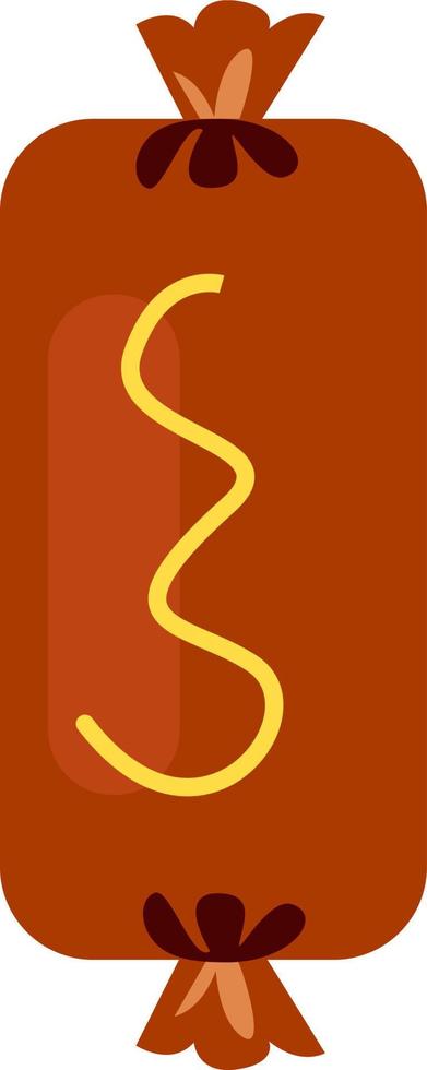 Grilled sausage with sauce. vector