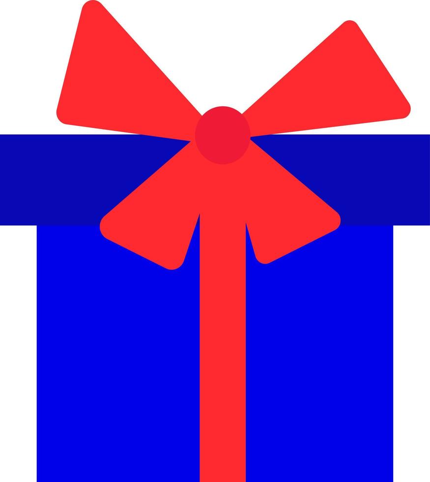 Blue gift box with a bow. vector