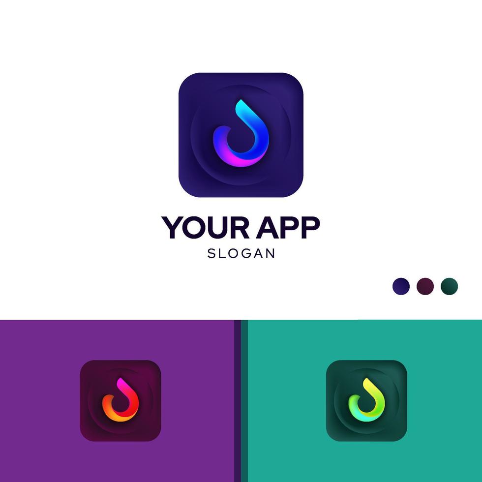 Leter J drop app logo app design inspiration template vector creative symbol