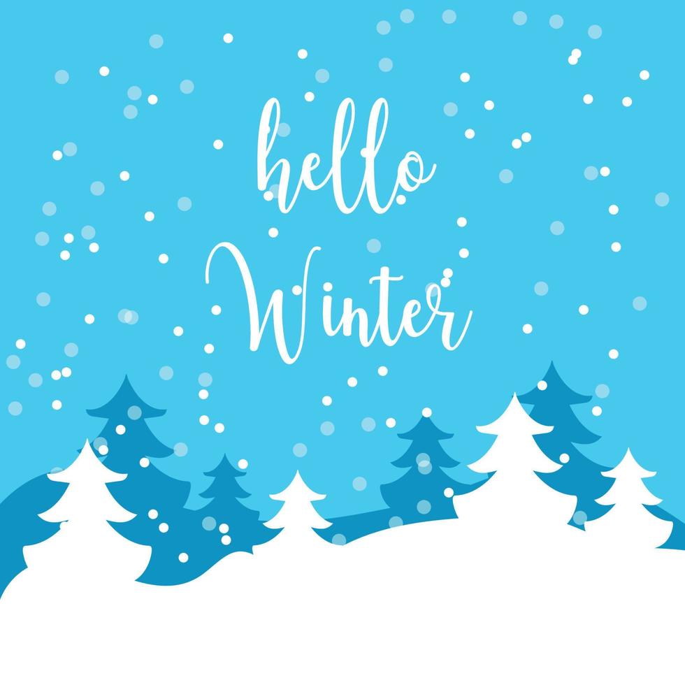 Lovely hand drawn hello winter composition vector