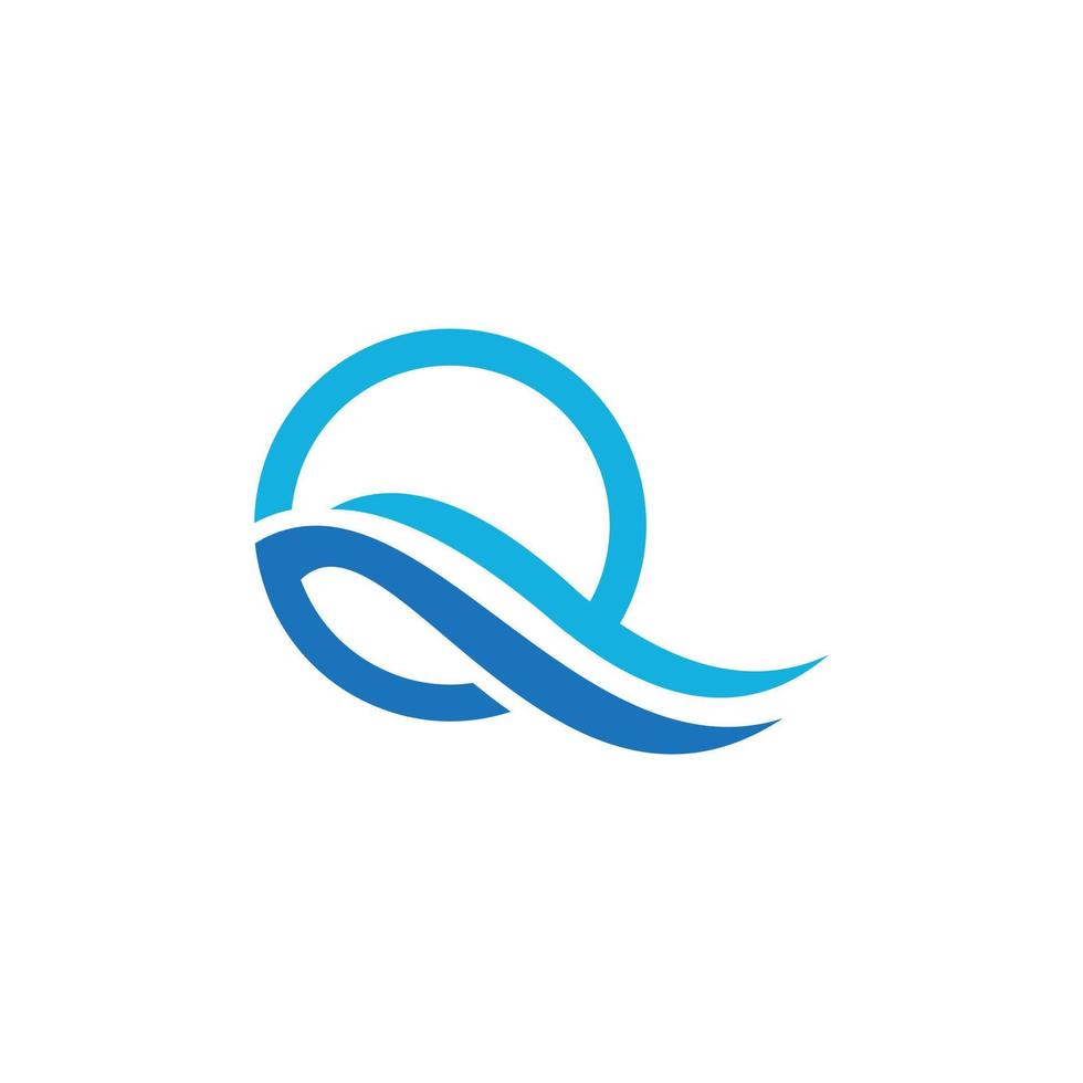 letter Q Wave Logo Vector