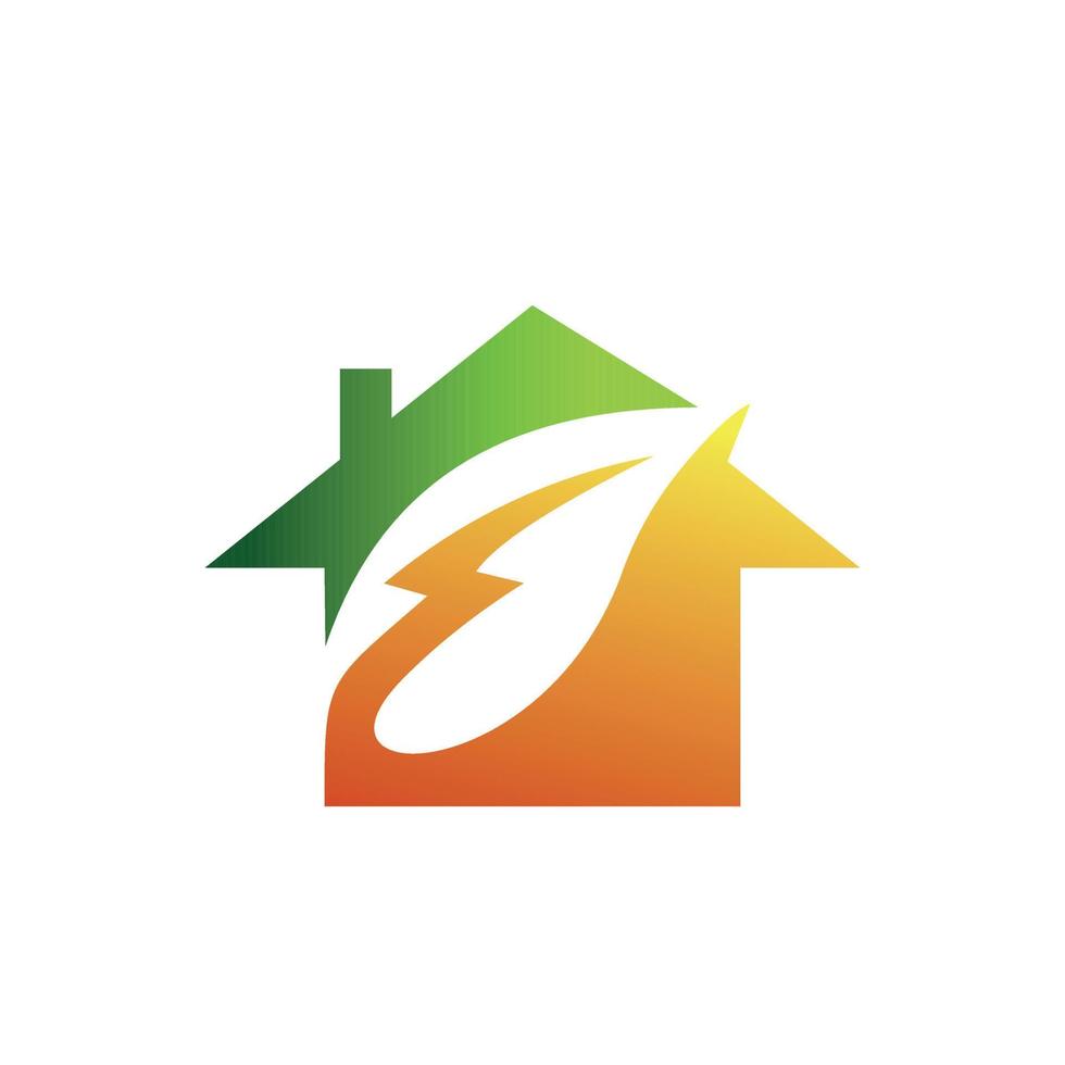 Home Leaf Logo Design Vector