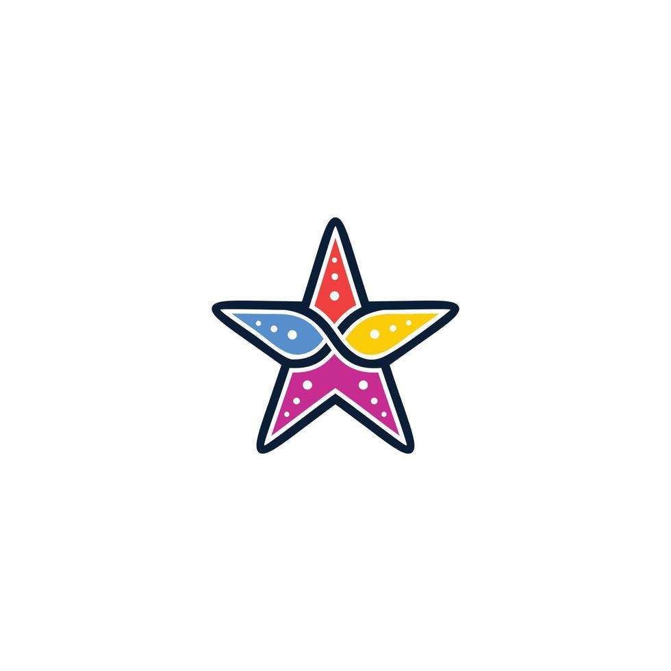 vector de logotipo colorido estrella de mar