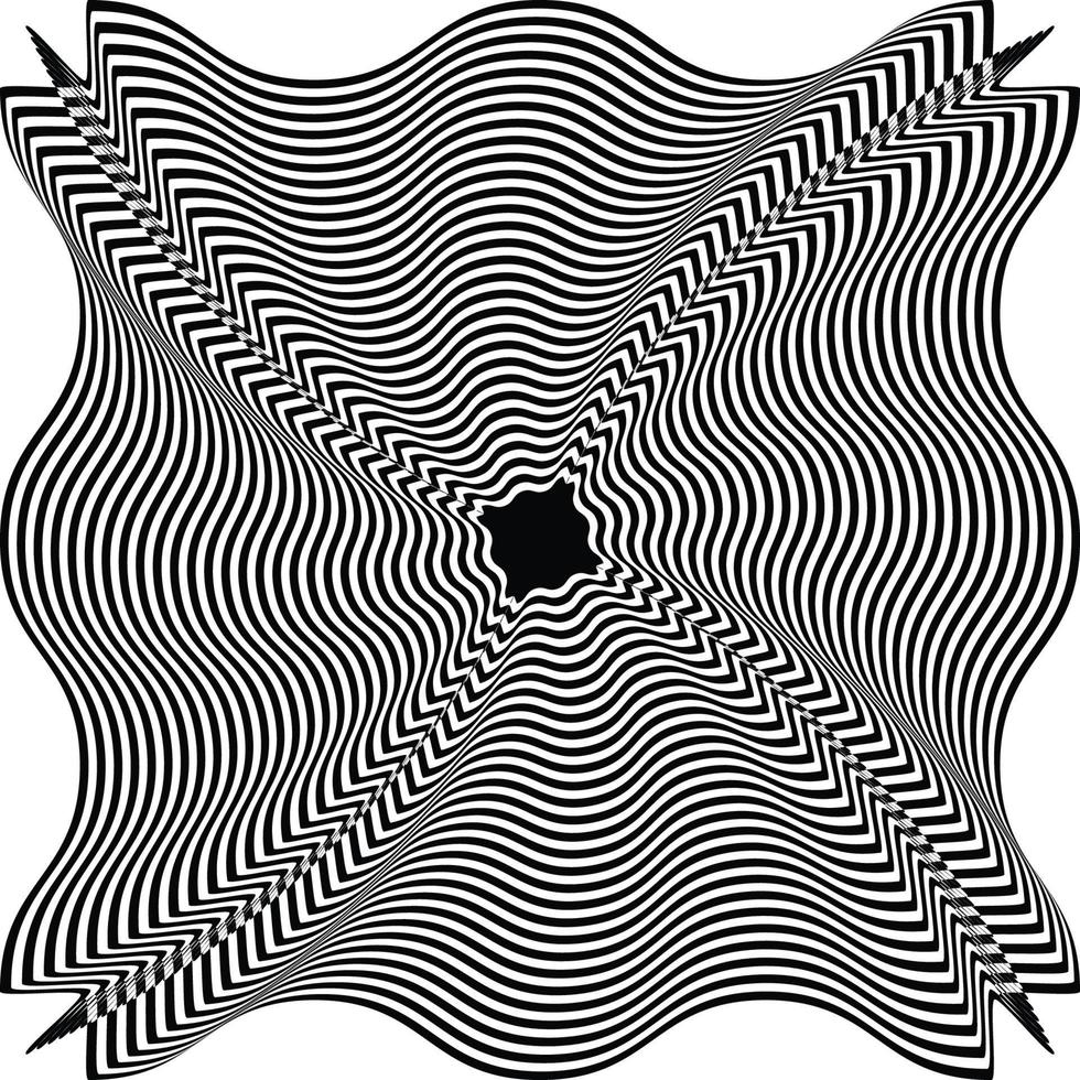 Optical illusion background optical illusion wavy flat wallpaper modern trendy curves or geometric zebra pattern texture vector design template
